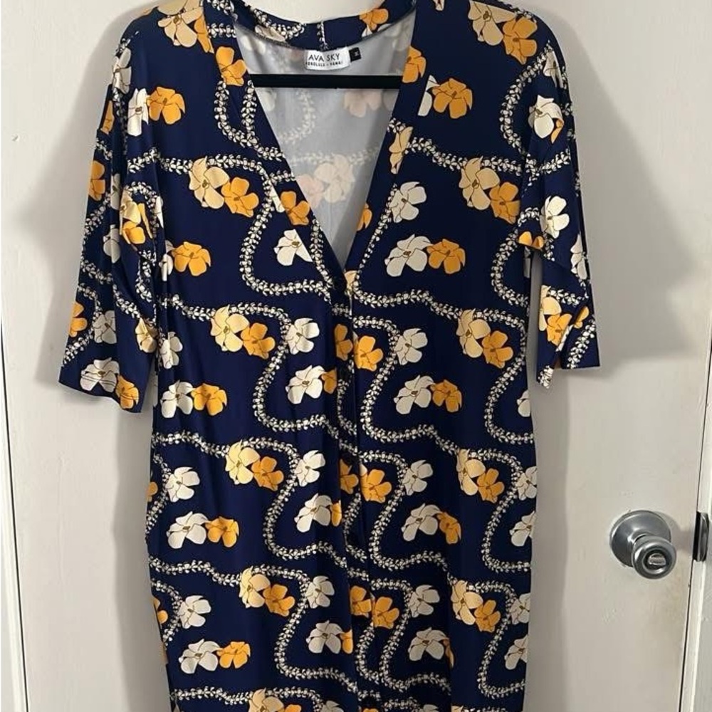 BNWT medium navy sapphire Puakenikeni Biarritz cardigan